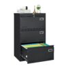 Filing Cabinet Lateral File Cabinet 3 Drawer, Blcak Locking Metal File Cabinets Three Drawer, Office Filing Cabinet With Lock Drawers For Home Office - Black - Image 18