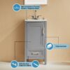 Fully Assembled 18'' Freestanding Single Bathroom Vanity With Ceramic Top - Gray - Image 5