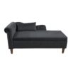 Chaise Lounge Indoor, Velvet Lounge Chair For Bedroom With Storage & Pillow, Modern Upholstered Rolled Arm Chase Lounge For Sleeping With Nailhead Trim For Living Room Bedroom Office - Black - Image 19