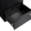 Filing Cabinet Lateral File Cabinet 3 Drawer, Blcak Locking Metal File Cabinets Three Drawer, Office Filing Cabinet With Lock Drawers For Home Office - Black - Image 2