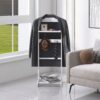 Accent Portable Garment Rack, Clothes Valet Stand With Storage Organizer - White - Image 2