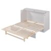 Queen Murphy Bed Elegantly Designed With Large Drawers - White - Image 5
