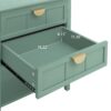 2 Drawer Side Table, American Style, End Table, Suitable For Bedroom, Living Room, Study - Light Green - Image 6