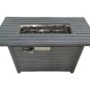 Outdoor Fire Pit Table With Lid, Durable Construction - Gray - Image 2