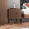 Alexandra - Night Stand With 2 Drawers - Walnut Brown - Image 5