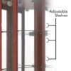 6 Shelf Corner Curio Display Cabinet With Lights, Mirrors And Adjustable Shelves (E26 Light Bulb Not Included) - Cherry - Image 12