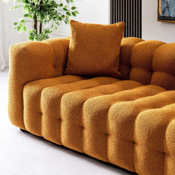 Eden - Modern Tufted Chesterfield Sofa - Burnt Orange / Orange