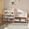 Kids Toy Storage Organizer With 2 Tier Bookshelf And 12 Toy Bins - Pink - Image 2