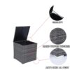 8 Piece Patio Sectional Wicker Rattan Outdoor Furniture Sof Set With One Storage Box Under Seat And Cushion Box - Gray / Black - Image 8