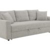 Connie - Boucle Sleeper Sectional Sofa With 2 Toss Pillows - Beige - Image 2