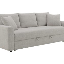 Connie - Boucle Sleeper Sectional Sofa With 2 Toss Pillows - Beige
