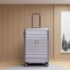 20" Carry On Luggage Lightweight Suitcase Tsa Lock USB Port Luggage Wheel Lock Artificial Leather Top Handle Spinner Wheels - Silver - Image 3
