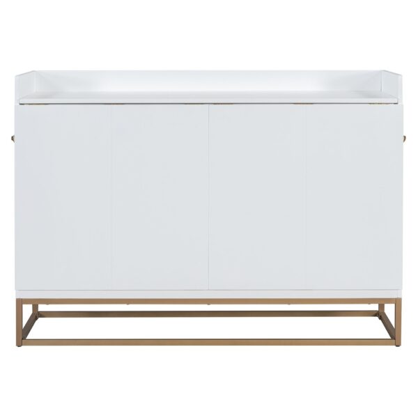 Queen Size Murphy Bed With Iron Legs, Modern Design - White