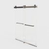 Frameless Double Sliding Soft-Close Shower Door In Matte, 3 / 8" (10Mm) Thick SGCC Tempered Glass Door - Black - Image 13