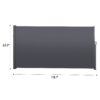 118.1" Retractable Side Screen Awning, Uv Resistant, Waterproof, Patio Privacy Screen For Garden, Balcony, Courtyard - Dark Gray - Image 3