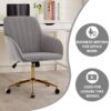 Adjustable Office Chair, Ergonomic Swivel Chair Velvet, Comfortable For Long Sitting - Gray - Image 11