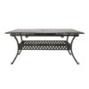 Outdoor Expandable Dining Table With Umbrella Holder, Lattice Pattern And Curved Legs - Black - Image 5