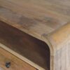 Large Curve Upper Slot Floating Bedside Table - Brown - Image 3