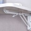 Laundry Room Folding Table Wall Mounted Folding Table For Small Spaces, Fold Down Desk, Workbench, Addition To Garage & Shed - White - Image 16