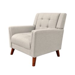 Luminaesque - Fabric Upholstered Armchair With Tufted Back - Beige
