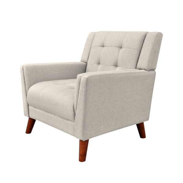 Luminaesque - Fabric Upholstered Armchair With Tufted Back - Beige