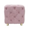 Modern Velvet Upholstered Ottoman, Exquisite Small End Table, Soft Foot Stool, Dressing Makeup Chair, Comfortable Seat For Living Room, Bedroom, Entrance - Pink - Image 10