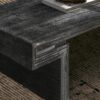 American Vintage Industrial Coffee Table, Premium Reclaimed Wood Texture, Double Tier Structure - Antique Black - Image 7