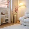 Floor Metal Vases Decorated White Metal Vases (Set of 3) Gorgeous Home Decoration Large Glazed Metal Vases - Golden - Image 4