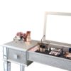 Mirrored Vanity Desk With Drawers And Stool, Flip Up Dressing Table Set For Makeup Room, And Glass Construction - Silver - Image 7