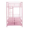 Modern Metal Bunk Bed With Trundle, Durable Steel, Twin Over Twin - Pink - Image 8