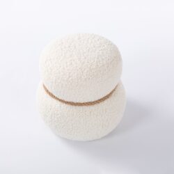 Snowman Stool With Greig Plush Cushion, Playful And Cute Design For Any Space - White