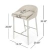 Celest - Upholstered Counter Stool With Low Back And Tapered Legs - Beige / Chrome - Image 3