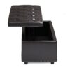 Hamilton - Lift Top Rectangular Storage Ottoman - Tanners Brown - Image 2