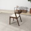 Dakota - Velvet Dining Chair (Set of 2) - Cream White / Dark Brown - Image 10