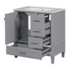 Bathroom Vanity, Modern Bathroom Cabinet With Sink Combo Set, Bathroom Storage Cabinet With A Soft Closing Door And 3 Drawers, Solid Wood Frame - Gray - Image 11