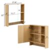 Wall Mounted Bathroom Storage Cabinet With Mirror Door, Medicine Cabinet, Over The Toilet Storage Cabinet With Shelves And Towel Rack - Burly Wood - Image 3