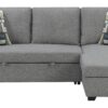 Pensole - Reversible Pop-Up Sleeper Sectional - Gray - Image 2
