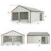Double Garage Metal Shed With Side Entry Door, Can Storage Power Tools, Motorized Machinery, Farm Equipment, Pick Up Truck - Cream - Image 7