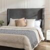 Harper - Tall Headboard Upholstered Bed With High Headboard - Gray - Image 11