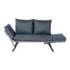 1 Pieces Patio Wicker Side Foldable Bench Patio Backyard Conversation Bench Gray Wicker - Dark Gray - Image 10