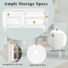 4 Door Sideboard Storage Cabinet With Door Shelf For Living Room And Dining Room, 2 Large Cabinets With Adjustable Shelf - White - Image 5