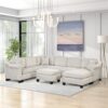 4 Pieces Sectional Sofa With Ottoman With Right Side Chaise - White - Image 12
