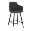 Boyne - Industrial Fixed Height Counter Stool With Square Footrest (Set of 2) - Black / Dark Gray - Image 2