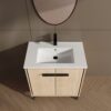 30" Bathroom Vanity Base With Basin And Storage Cabinet - Oak - Image 6