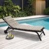 Outdoor Lounge Chair Cushion Replacement Patio Funiture Seat Cushion Chaise Lounge Cushion (Set of 2) - Khaki - Image 2