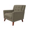Upholstered Armchair With Button Tufting And Tapered Legs - Mocha - Image 5