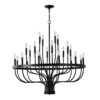 24 Light Chandelier Industrial Iron Candle Chandelier Modern Suspended Farmhouse Chandeliers Pendant Light Fixtures For Dining Room Bedroom Living Room Kitchen Island Foyer E12 Bulb (No Include) - Black - Image 18