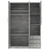 2 Doors Wardrobe Storage For Bedroom With Shelves And 3 Drawers - Gray - Image 2