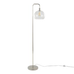 Metro - Contemporary Floor Lamp - Polished Nickel / Clear Seeded
