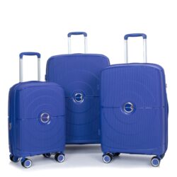 Expandable Hardshell Suitcase Double Spinner Wheels Pp Luggage Sets Lightweight Durable Suitcase & Tsa Lock, 3 Piece Set (20/24/28) - Navy